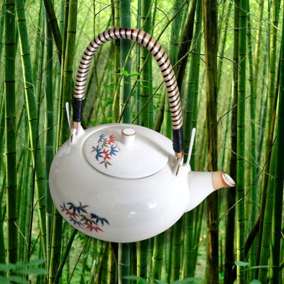 Kutani Other - ✨️HP✨️Kutani | Japanese 80s VTG Handpainted Bamboo Porcelain Teapot w/ Lid